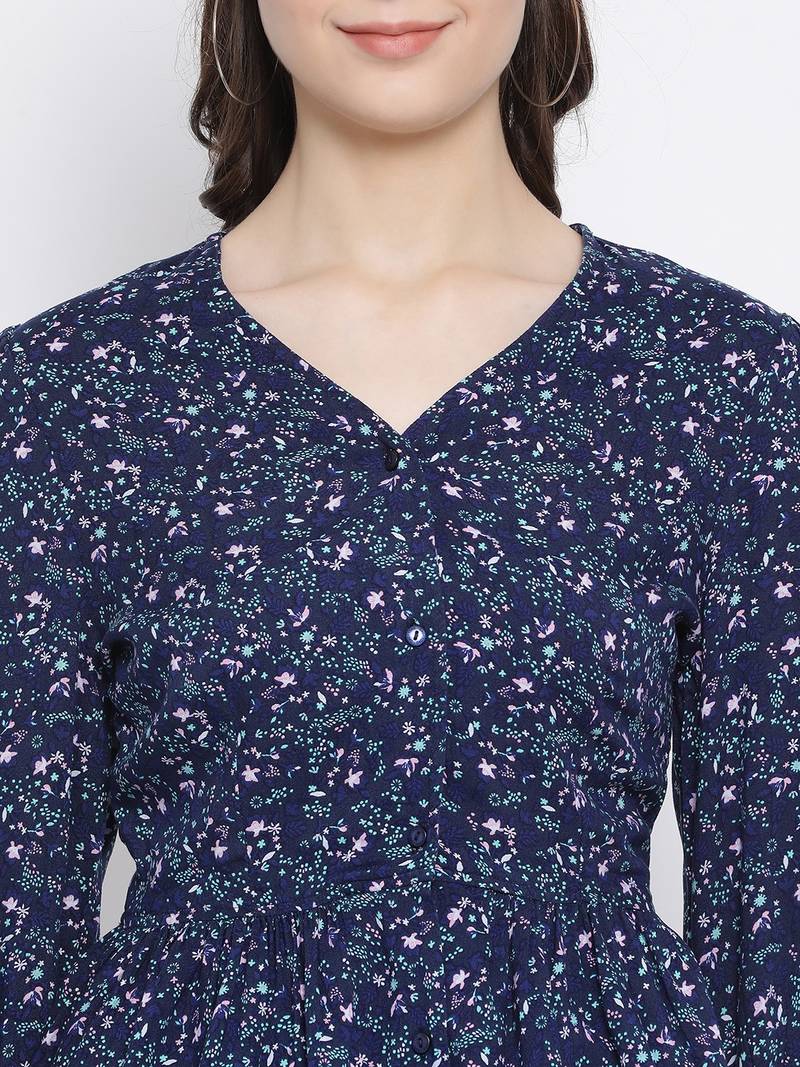 Floral Debut Peplum Women Top