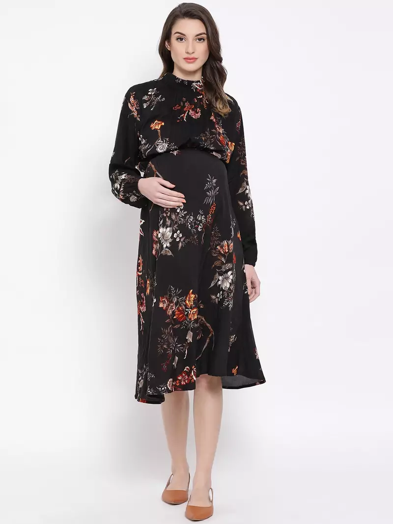 Floral Enigma Docile Maternity Women Dress