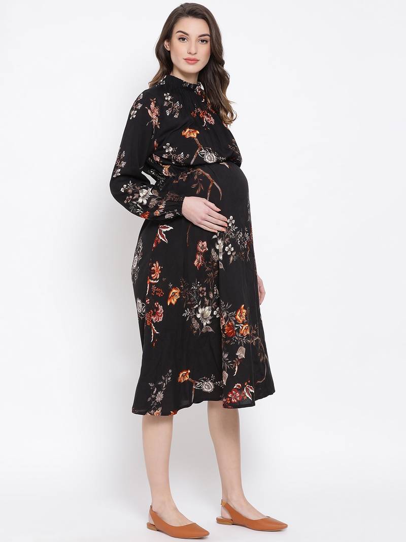 Floral Enigma Docile Maternity Women Dress