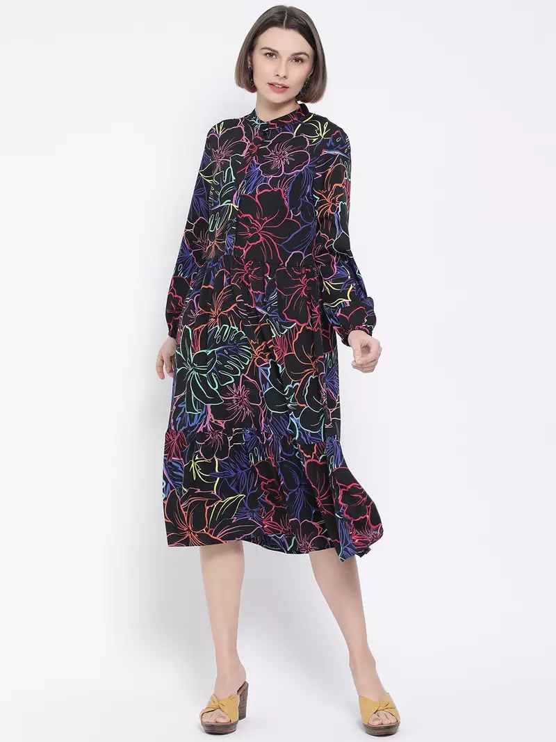 Glam Fashion Ring Midi Women Dress