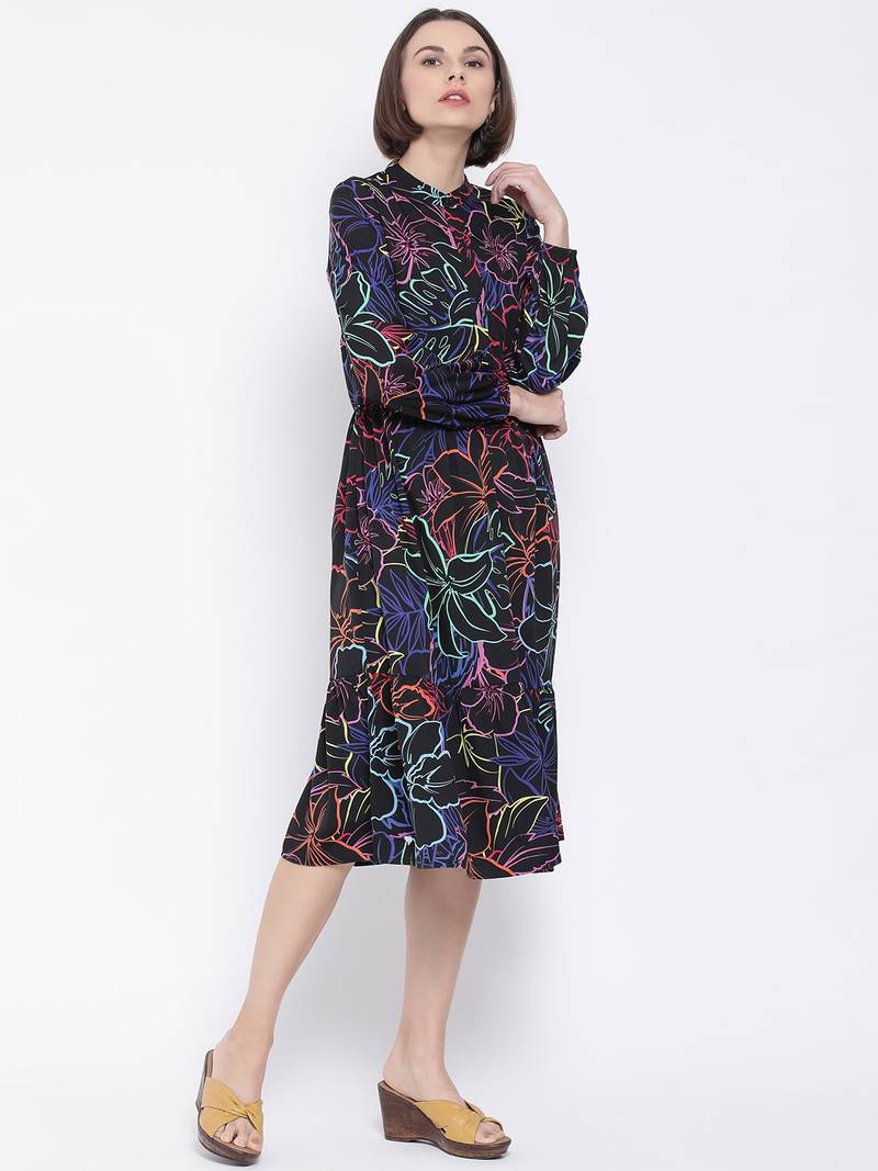 Glam Fashion Ring Midi Women Dress