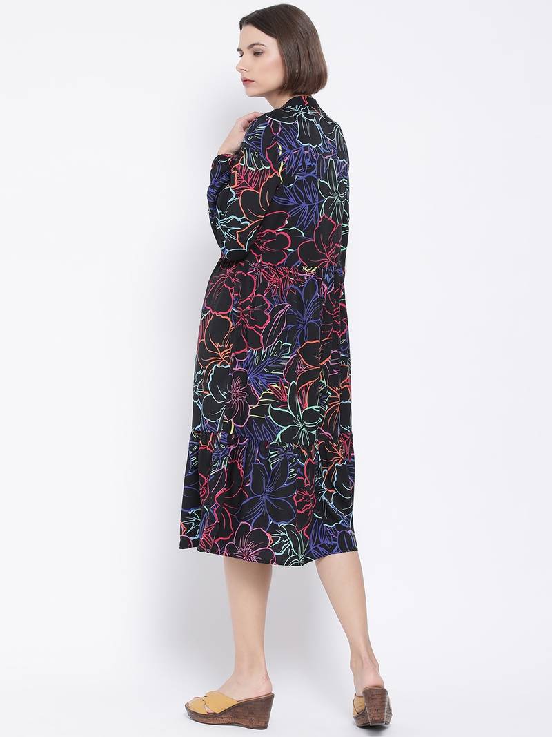 Glam Fashion Ring Midi Women Dress