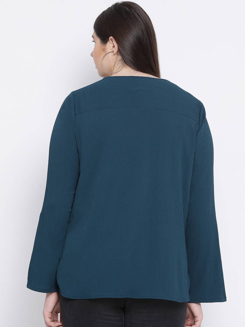 Ocean Pastel ZipperPlus Size Women Top