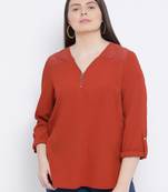 Rust Minora Zipper Plus Size Women Top