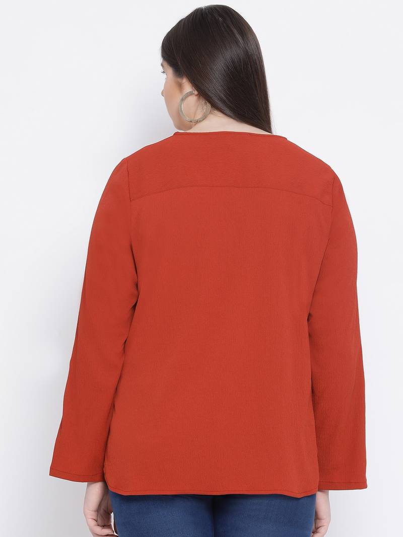 Rust Minora Zipper Plus Size Women Top