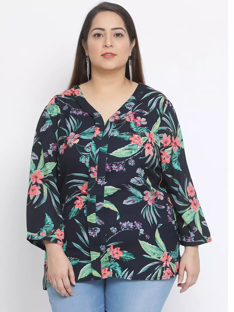 Floral Mania Plus Size Women Top