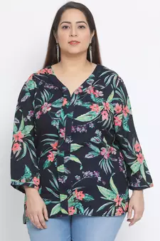 Floral Mania Plus Size Women Top