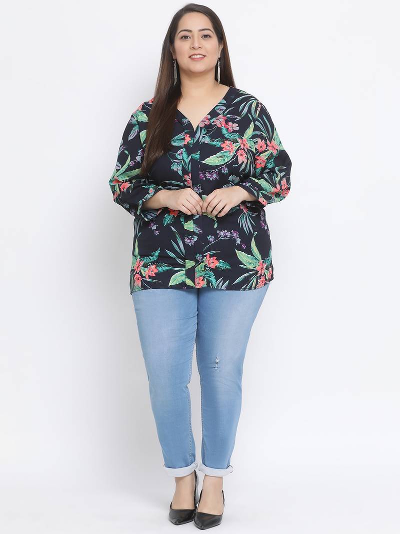 Floral Mania Plus Size Women Top