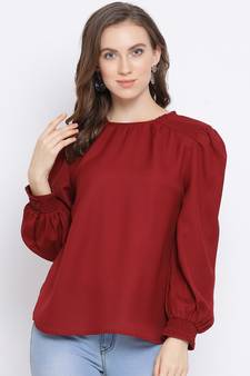 Maroon Jungle Women Top
