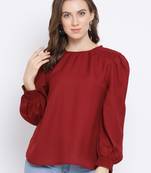 Maroon Jungle Women Top