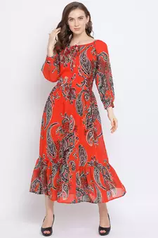 Paisley Gontour Maxi Women Dress