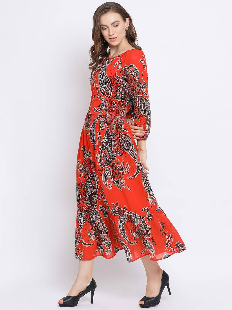 Paisley Gontour Maxi Women Dress