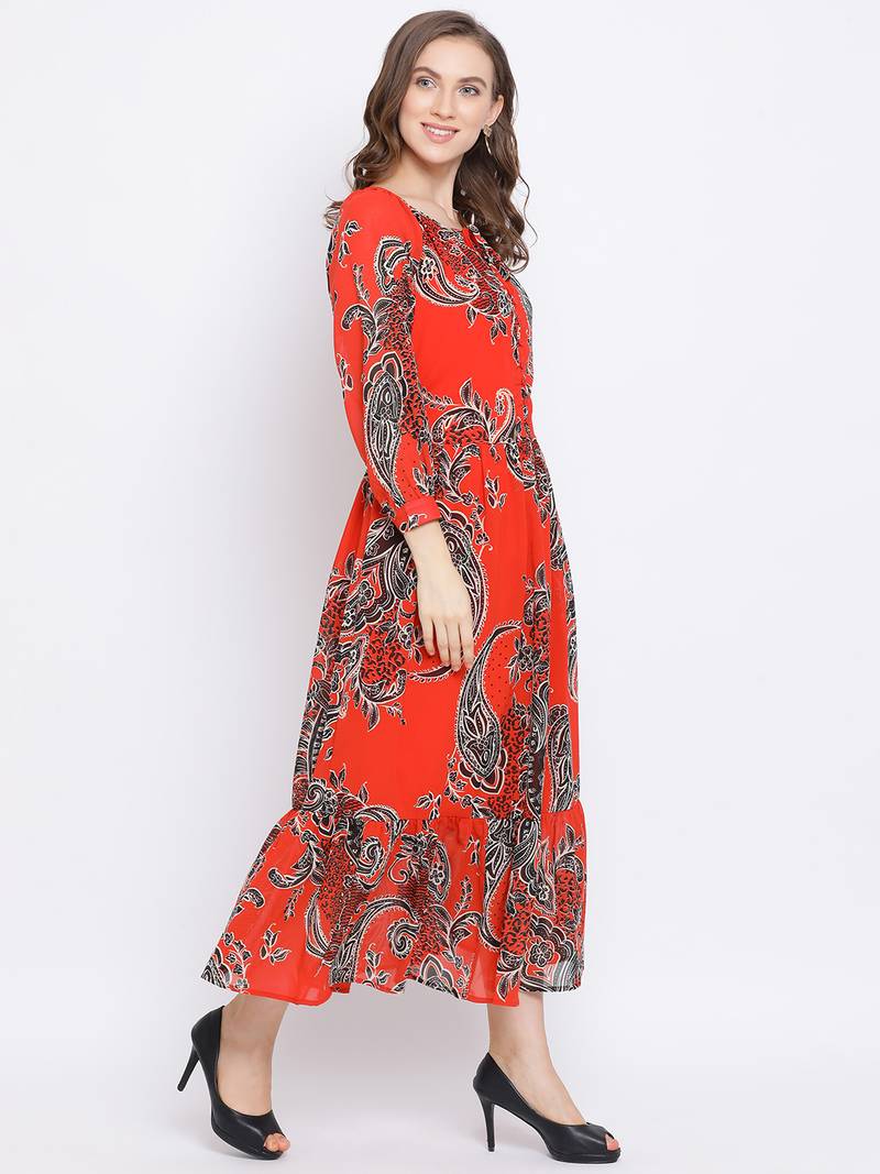 Paisley Gontour Maxi Women Dress
