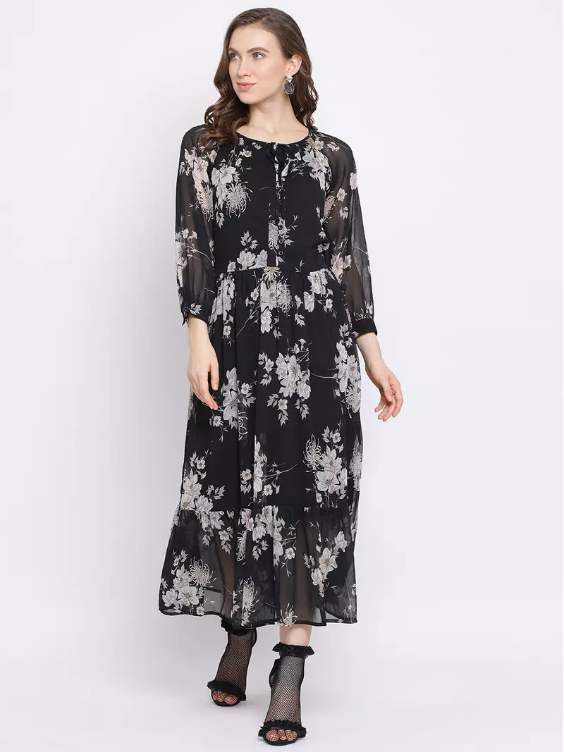 Floral Bertha Maxi Women Dress