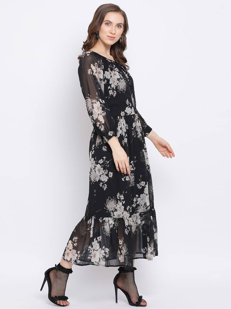 Floral Bertha Maxi Women Dress