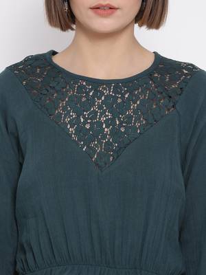 Green Deorna Lace Women Top 5