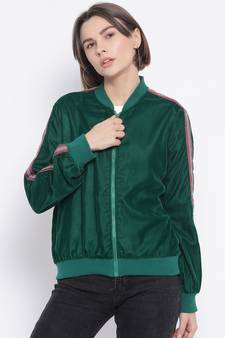 Green Curtain Side Detail Women Jacket