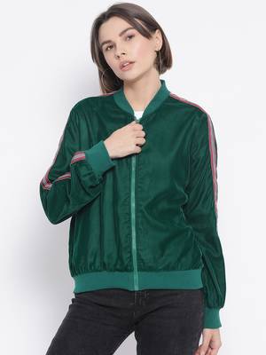 Green Curtain Side Detail Women Jacket 2
