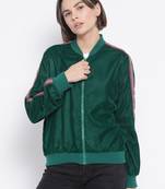 Green Curtain Side Detail Women Jacket