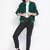 Green Curtain Side Detail Women Jacket