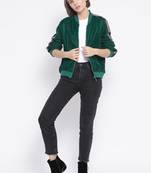 Green Curtain Side Detail Women Jacket