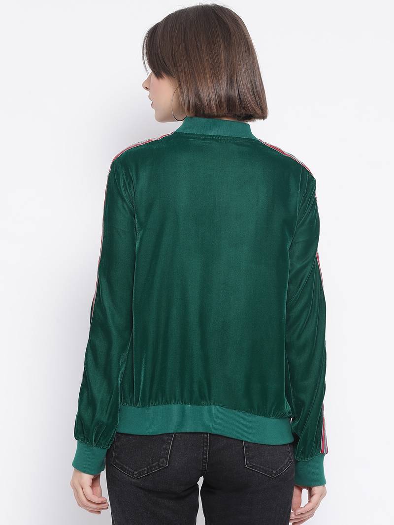Green Curtain Side Detail Women Jacket