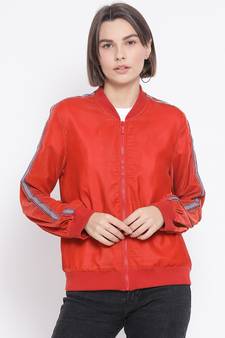 Orange Nintenduo Side Detail Women Jacket