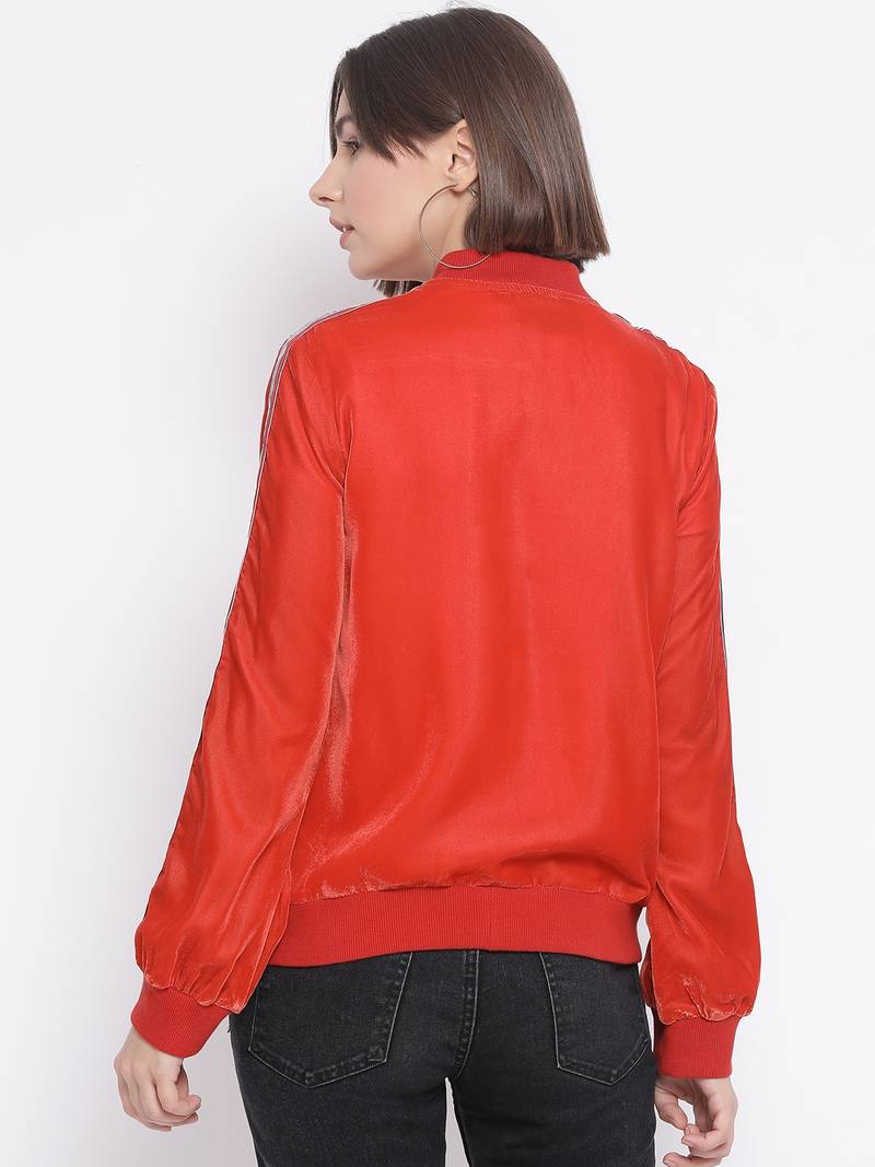Orange Nintenduo Side Detail Women Jacket
