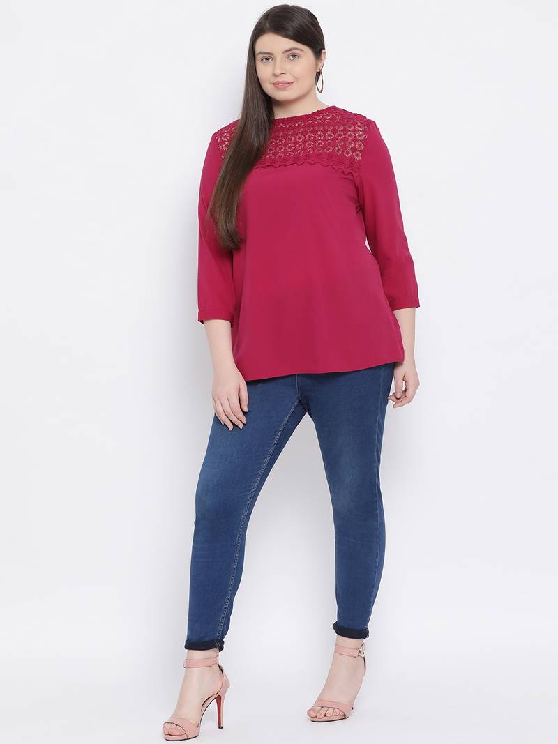 Fuschia Laura Stylized Plus Size Women Top