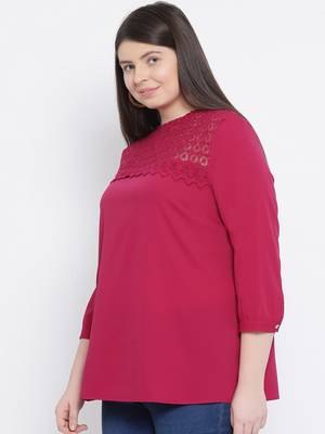 Fuschia Laura Stylized Plus Size Women Top 3