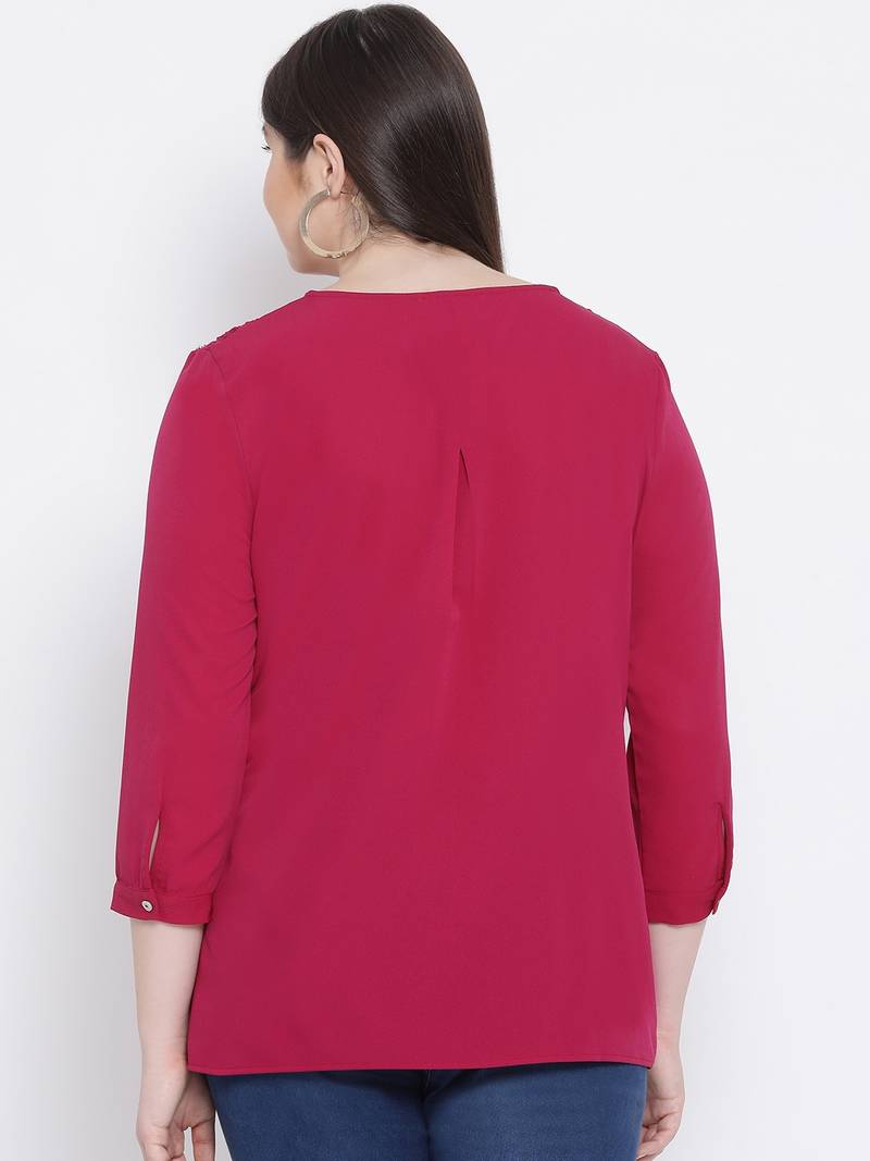 Fuschia Laura Stylized Plus Size Women Top