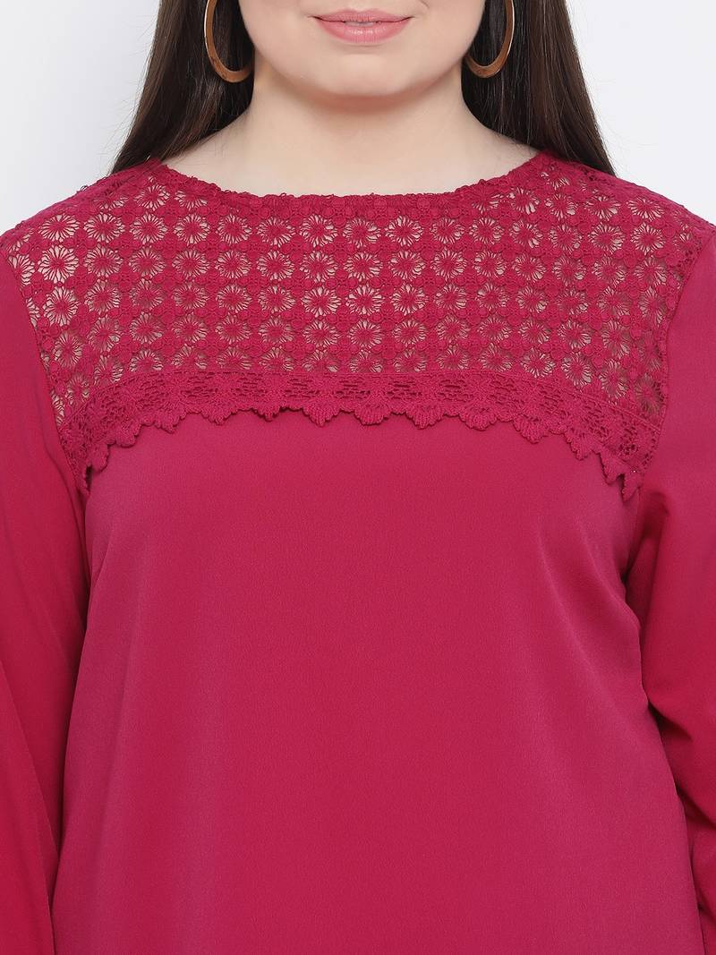 Fuschia Laura Stylized Plus Size Women Top