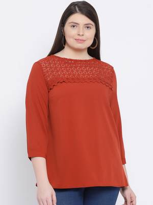 Rust Donna Dawn Stylized Plus Size Women Top 1