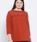 Rust Donna Dawn Stylized Plus Size Women Top
