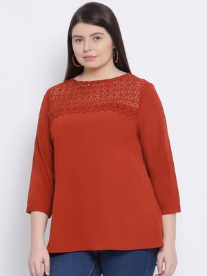 Rust Donna Dawn Stylized Plus Size Women Top 3