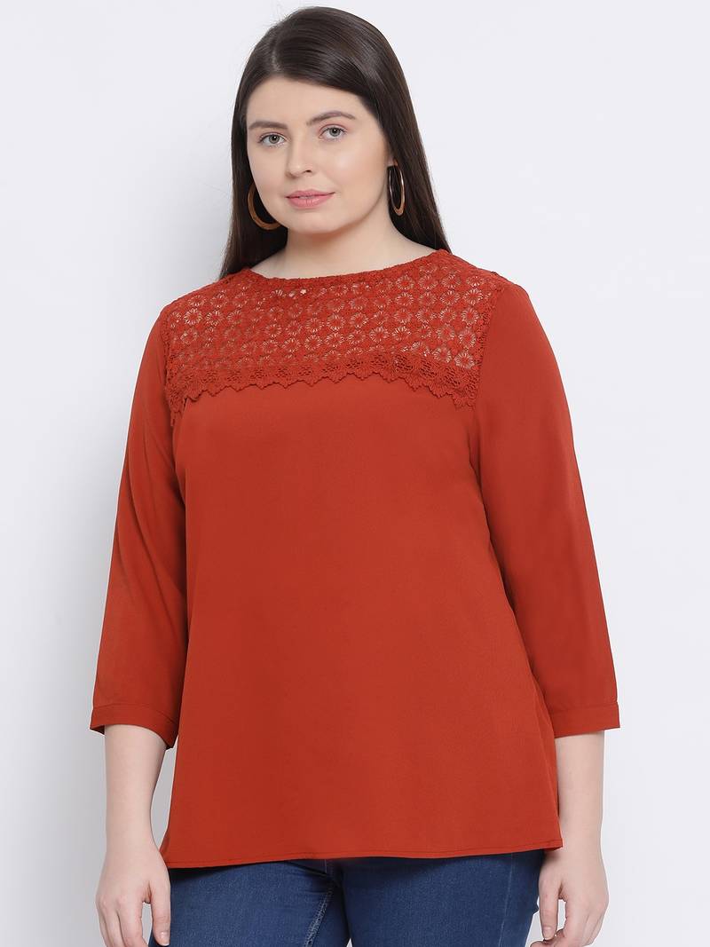 Rust Donna Dawn Stylized Plus Size Women Top
