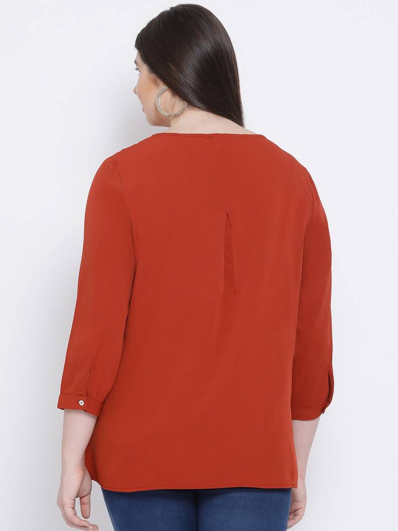 Rust Donna Dawn Stylized Plus Size Women Top