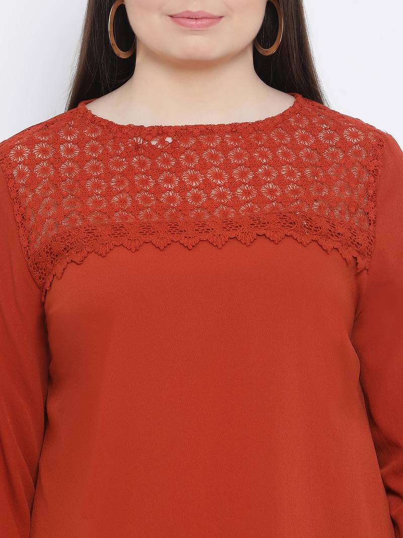 Rust Donna Dawn Stylized Plus Size Women Top