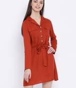 Rust Fashion Break Women Dress