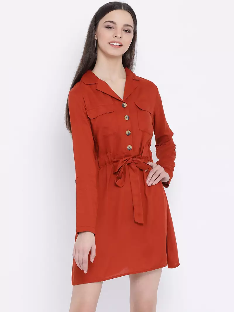 Rust Fashion Break Women Dress
