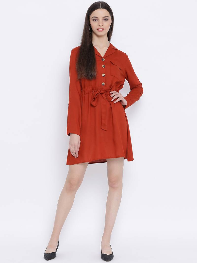 Rust Fashion Break Women Dress