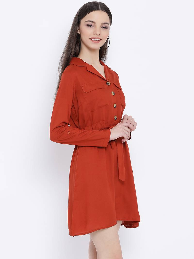 Rust Fashion Break Women Dress