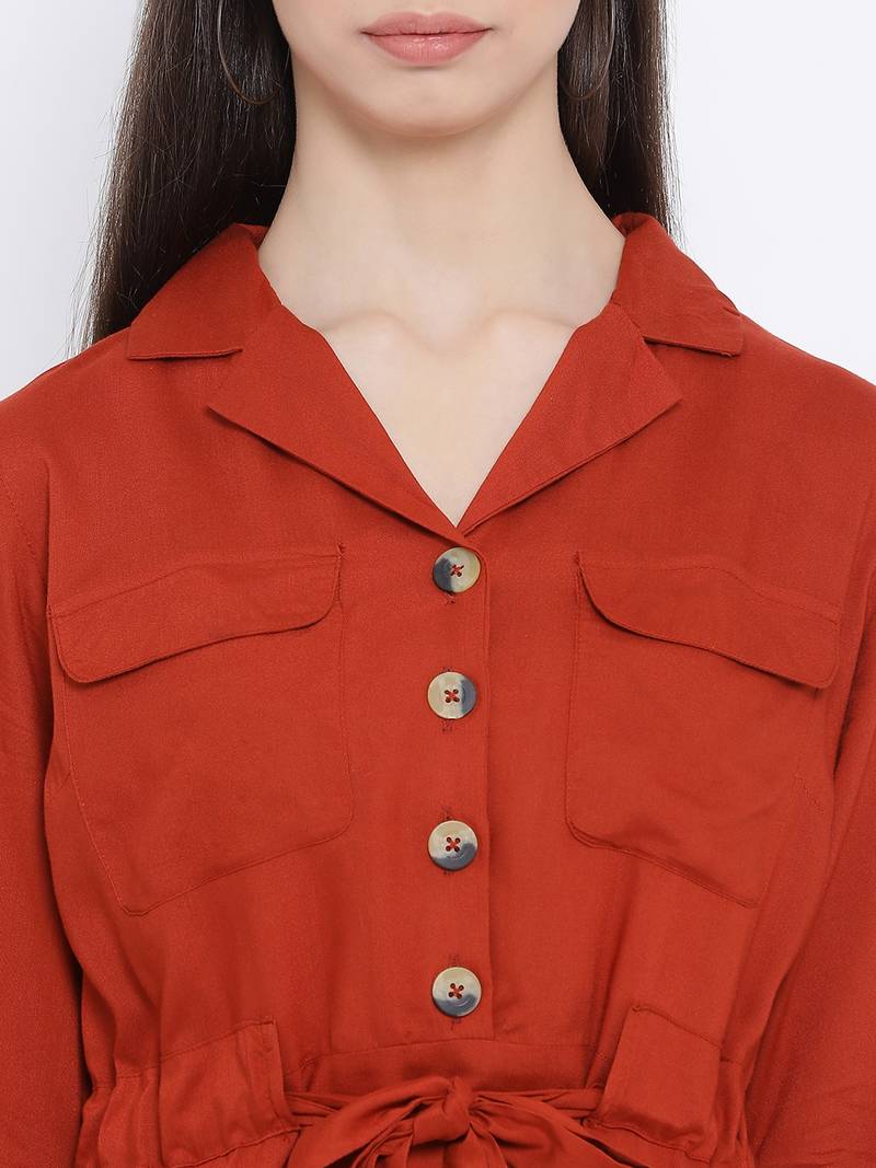 Rust Fashion Break Women Dress