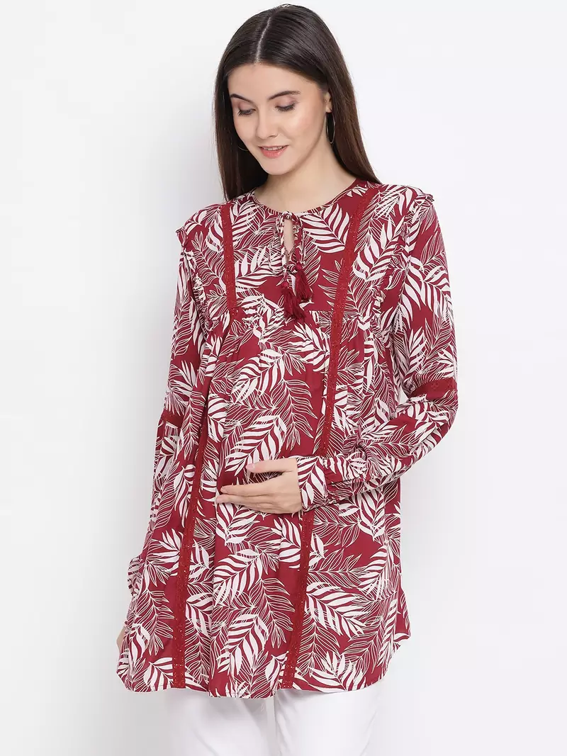 Tropical Tiara Maternity Women Top