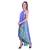 Women's Halter Neck Ruffle Drape Printed Georgette Party/ Evening Dress in Multicolor