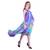 Women's Halter Neck Ruffle Drape Printed Georgette Party/ Evening Dress in Multicolor