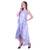 Women's Halter Neck Ruffle Drape Floral Printed Georgette Party/ Evening Dress in Multicolor