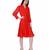 Women's Red Chiiffon Casual Midi Dress