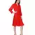 Women's Red Chiiffon Casual Midi Dress