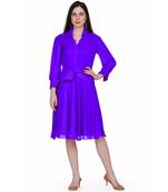 Women's Mauve Chiiffon Casual Midi Dress
